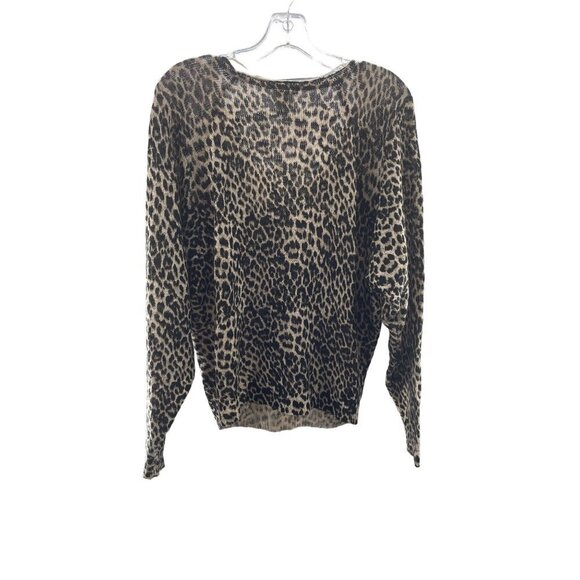 By Together Womens V-Neck Pullover Leopard Print Sweater Size Small - Picture 7 of 9